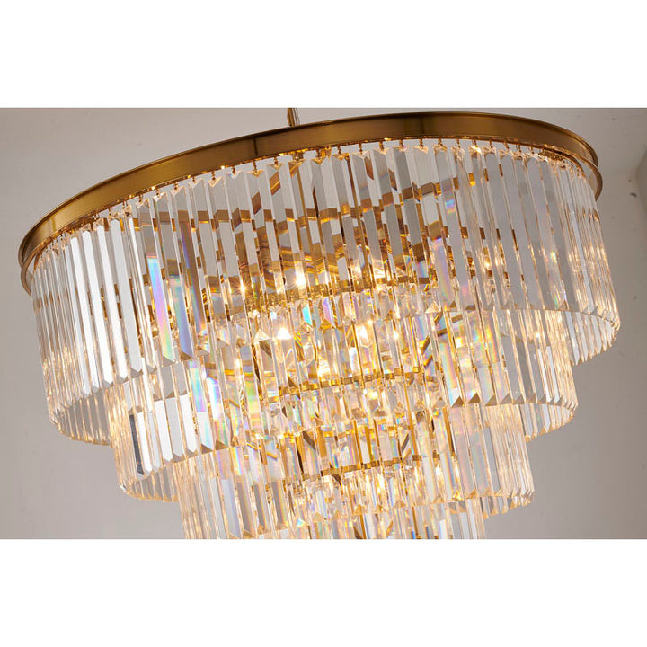 Five Tier Frame Chandelier with Clear Hanging Crystals by Bethel - view 13