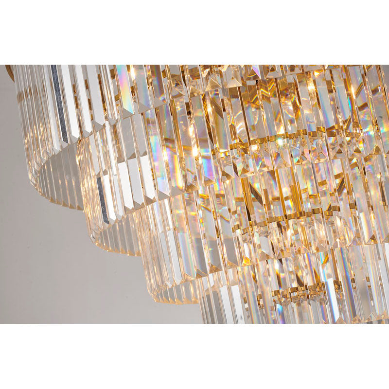 Five Tier Frame Chandelier with Clear Hanging Crystals by Bethel - view 14