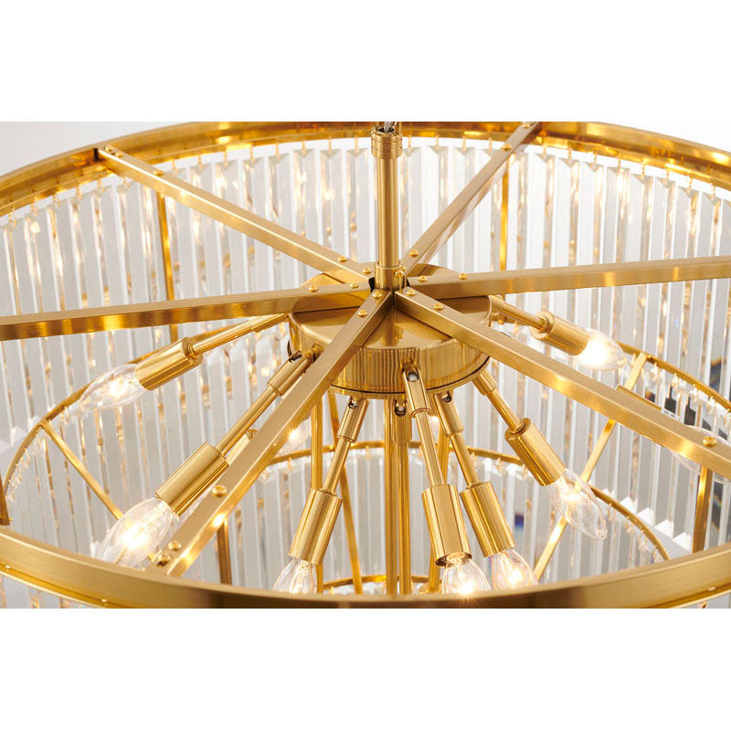 Five Tier Frame Chandelier with Clear Hanging Crystals by Bethel - view 16