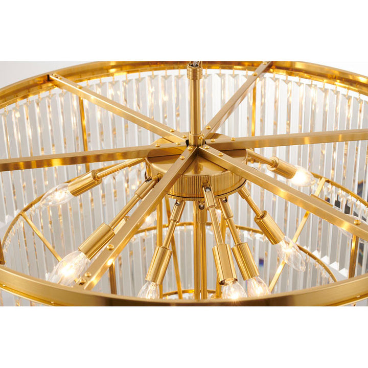 Five Tier Frame Chandelier with Clear Hanging Crystals by Bethel - view 16