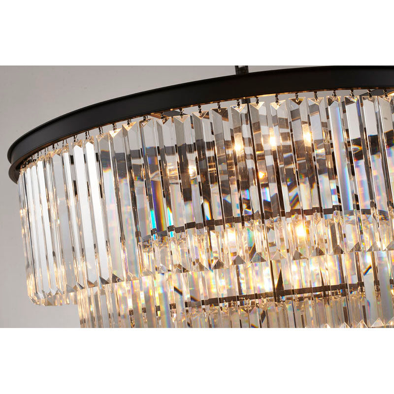 Five Tier Frame Chandelier with Clear Hanging Crystals by Bethel - view 2