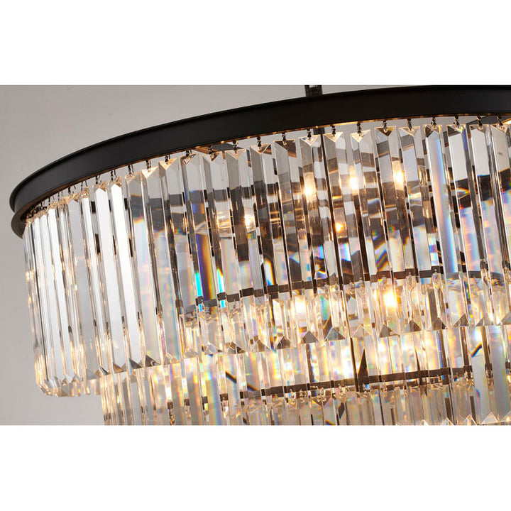 Five Tier Frame Chandelier with Clear Hanging Crystals by Bethel - view 2