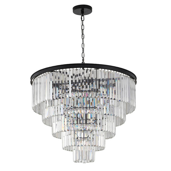 Five Tier Frame Chandelier with Clear Hanging Crystals by Bethel - view 3