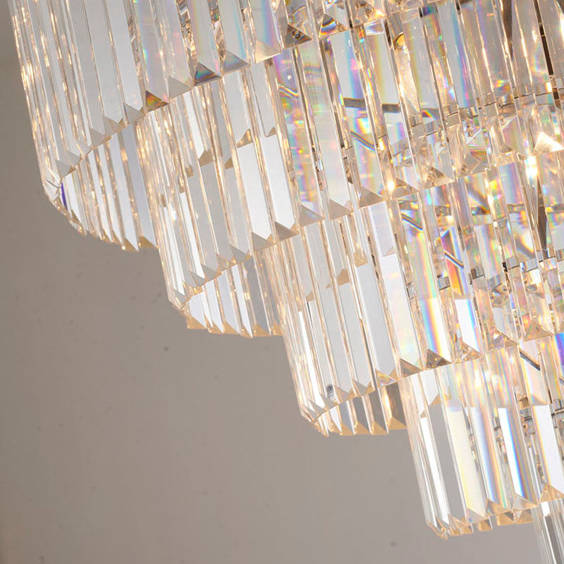 Five Tier Frame Chandelier with Clear Hanging Crystals by Bethel - view 7