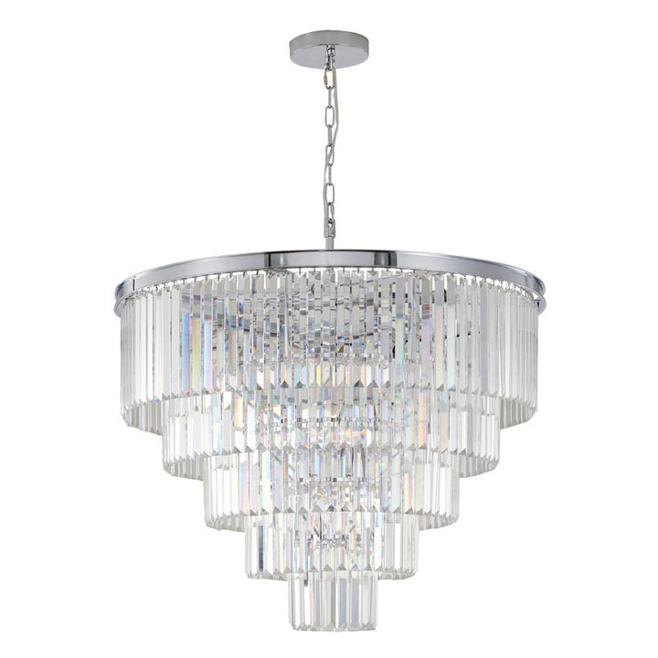 Five Tier Frame Chandelier with Clear Hanging Crystals by Bethel - view 9