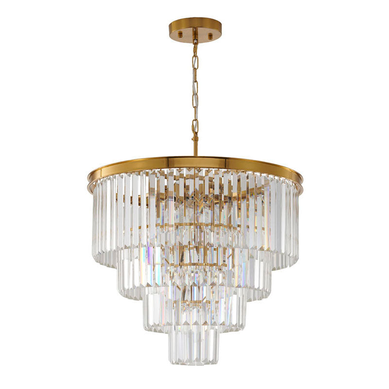 Four Tier Frame Chandelier with Clear Hanging Crystals by Bethel - view 3