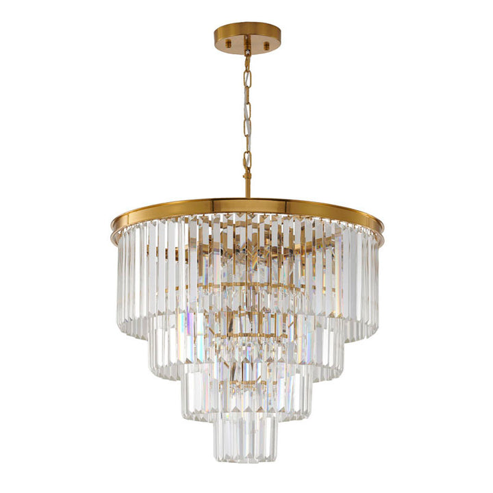 Four Tier Frame Chandelier with Clear Hanging Crystals by Bethel - view 3