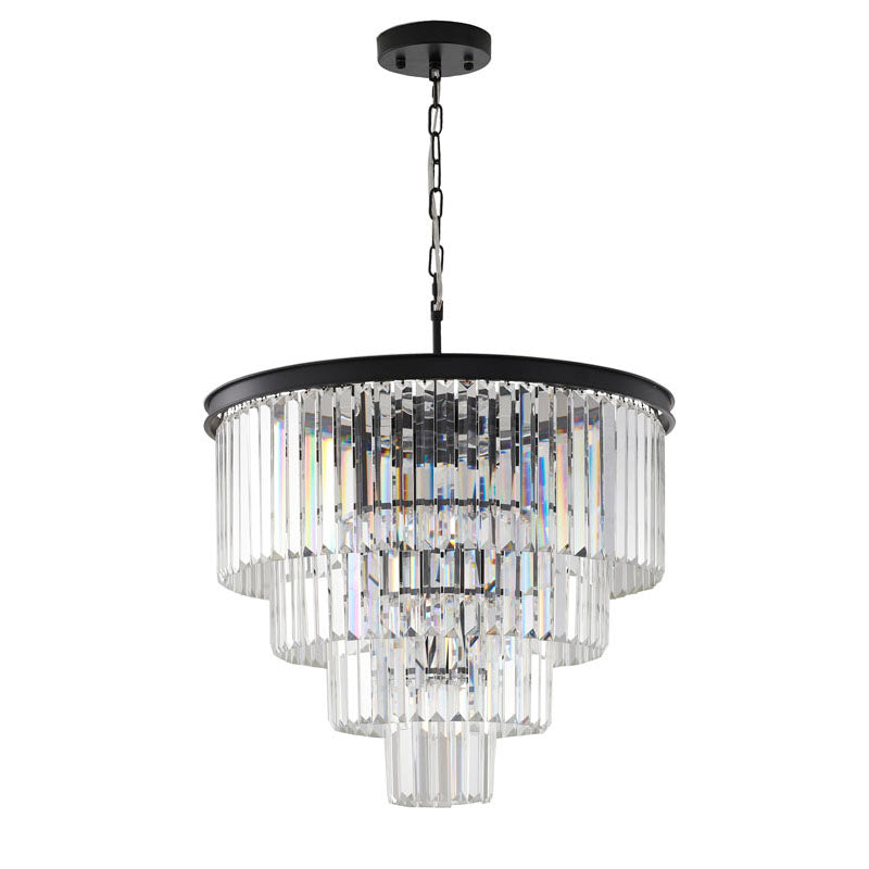 Four Tier Frame Chandelier with Clear Hanging Crystals by Bethel - view 8