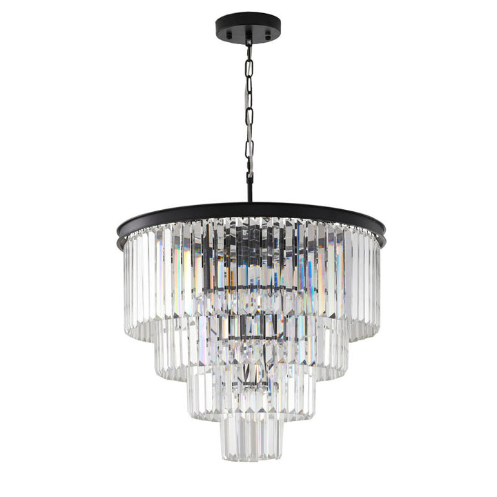 Four Tier Frame Chandelier with Clear Hanging Crystals by Bethel - view 8