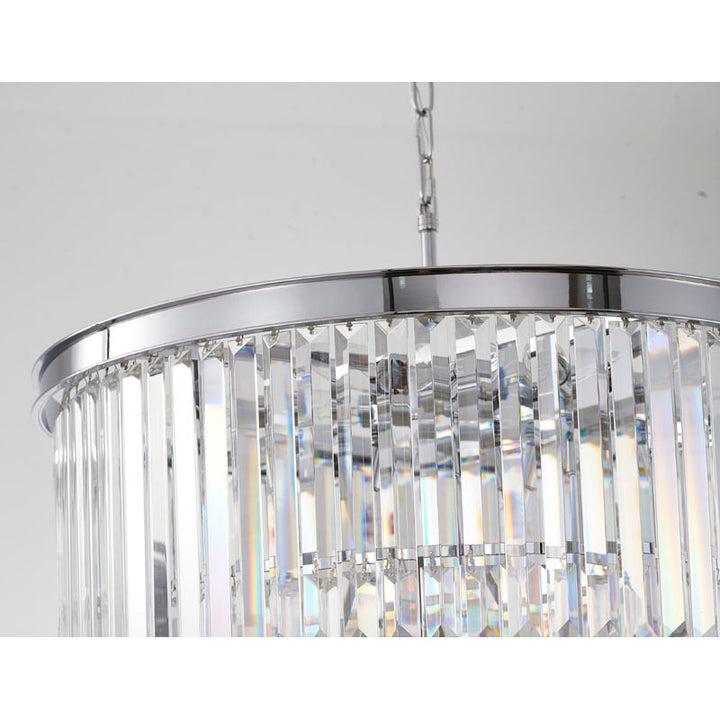 Four Tier Frame Chandelier with Clear Hanging Crystals by Bethel - view 12