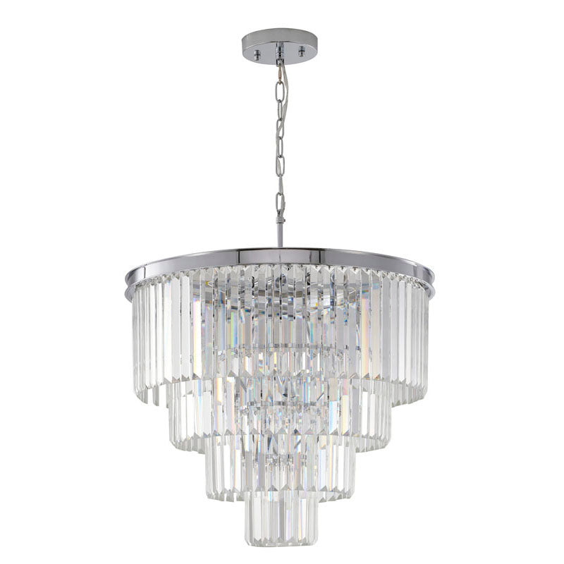 Four Tier Frame Chandelier with Clear Hanging Crystals by Bethel - view 13