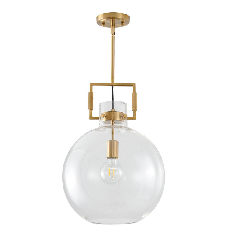 Metal Frame Pendant Light with Clear Glass Shade by Bethel - view 24