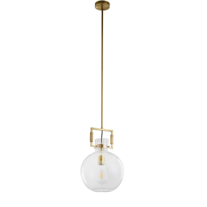 Metal Frame Pendant Light with Clear Glass Shade by Bethel - view 2