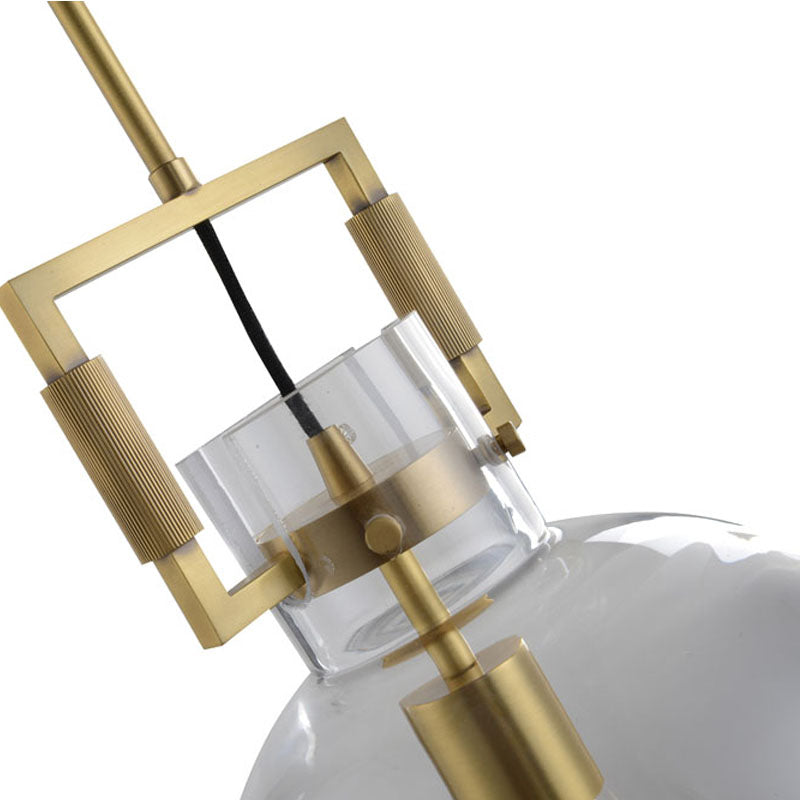 Metal Frame Pendant Light with Clear Glass Shade by Bethel - view 3