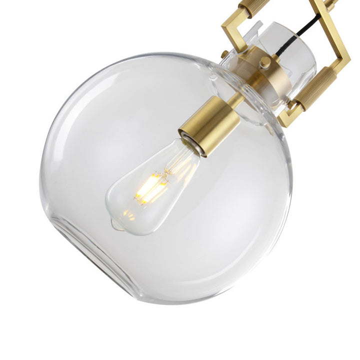 Metal Frame Pendant Light with Clear Glass Shade by Bethel - view 5