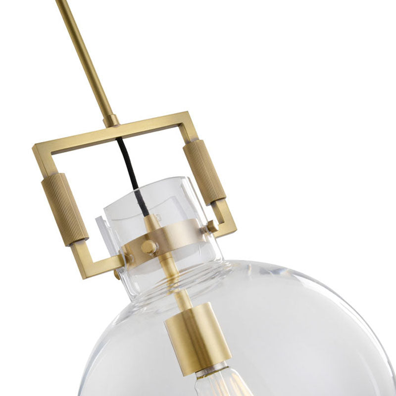 Metal Frame Pendant Light with Clear Glass Shade by Bethel - view 6