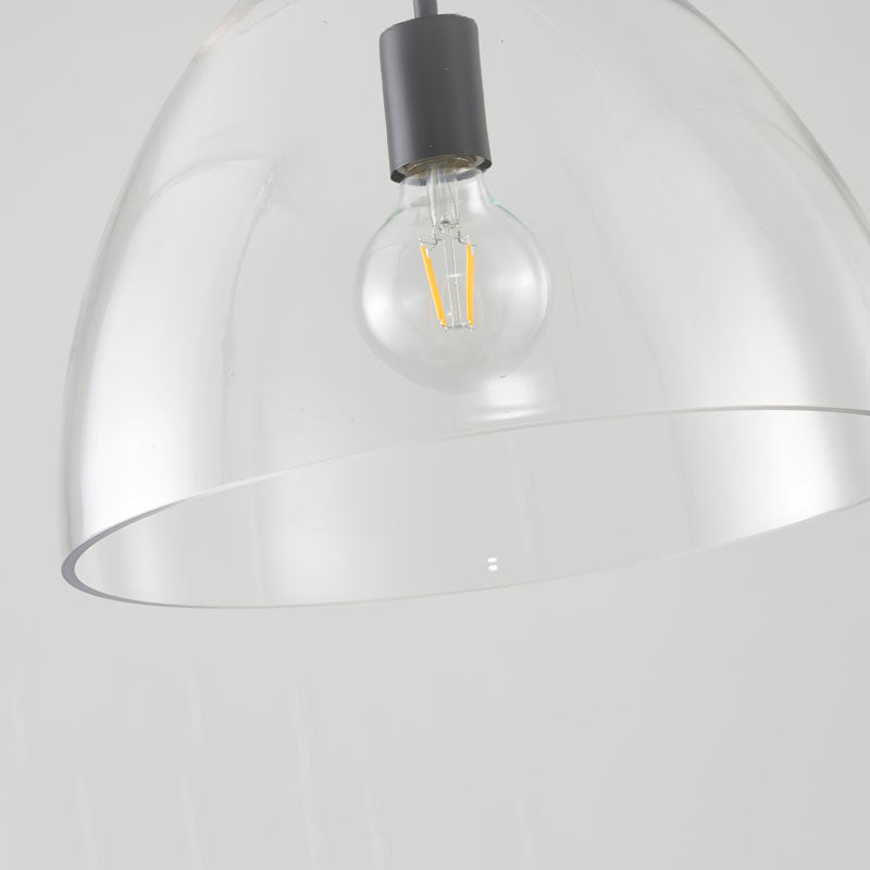 Metal Frame Semi Flush Mount with Clear Glass Shade by Bethel - view 2