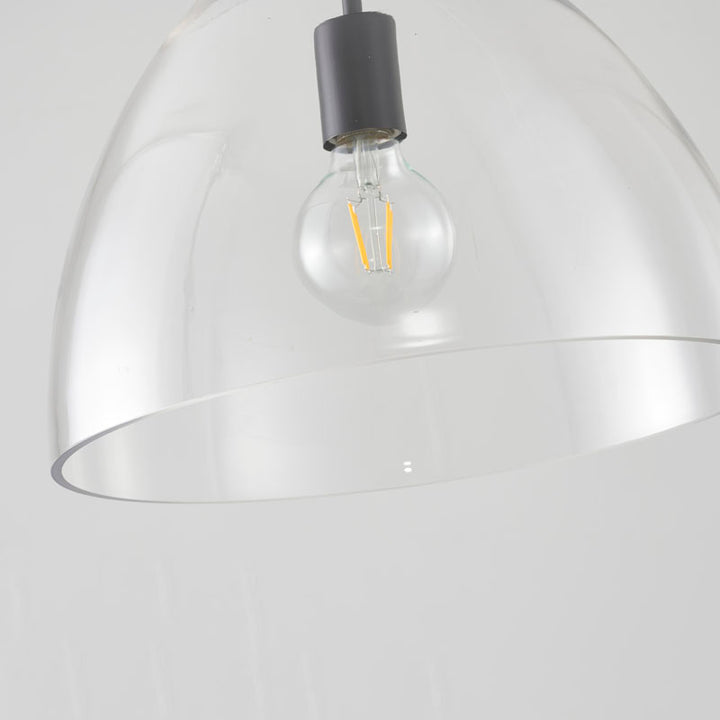 Metal Frame Semi Flush Mount with Clear Glass Shade by Bethel - view 2