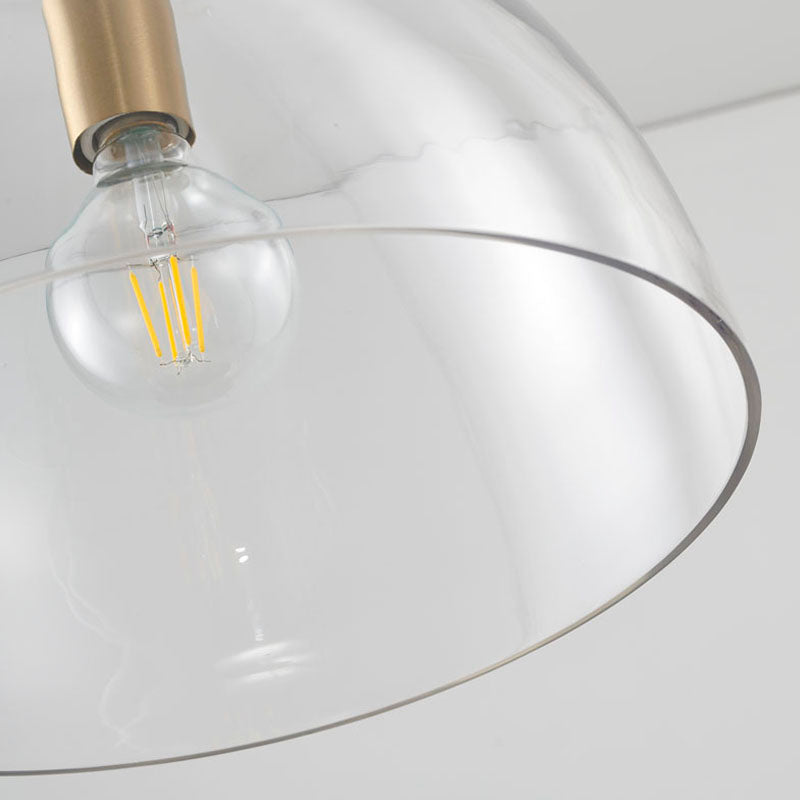 Metal Frame Semi Flush Mount with Clear Glass Shade by Bethel - view 13