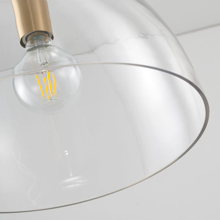 Metal Frame Semi Flush Mount with Clear Glass Shade by Bethel - view 13