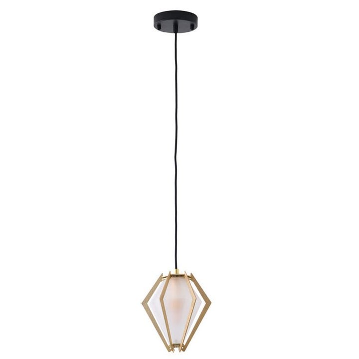 Frosted Glass Pendant Light with Aluminium Frame by Bethel - view 10