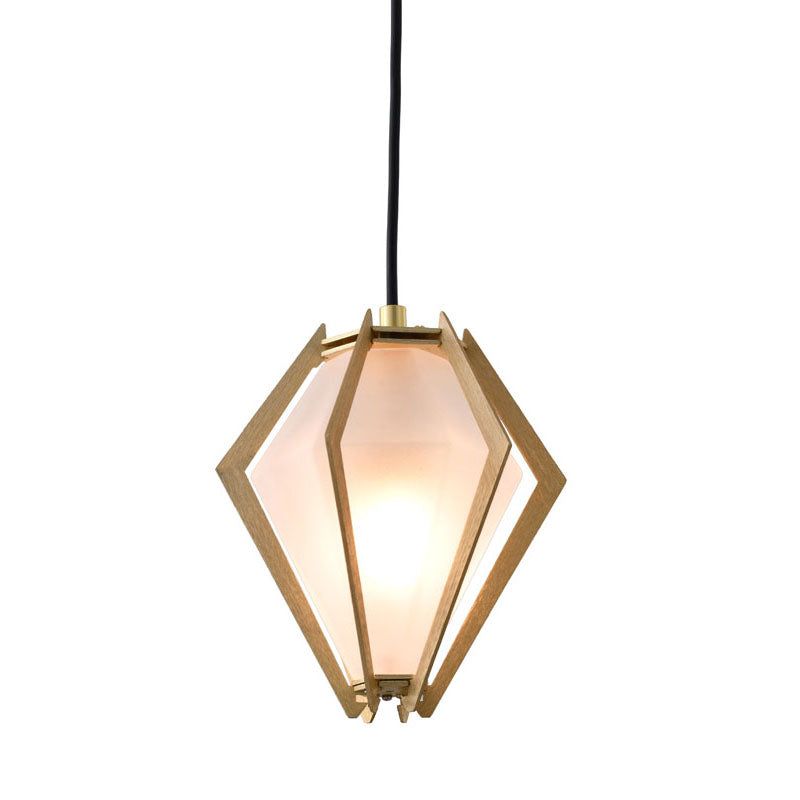 Frosted Glass Pendant Light with Aluminium Frame by Bethel - view 11