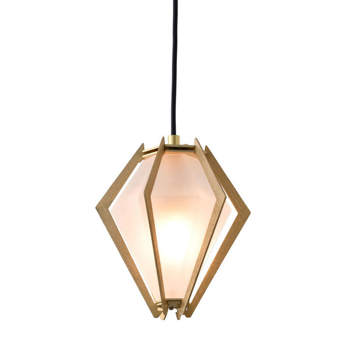 Frosted Glass Pendant Light with Aluminium Frame by Bethel - view 11