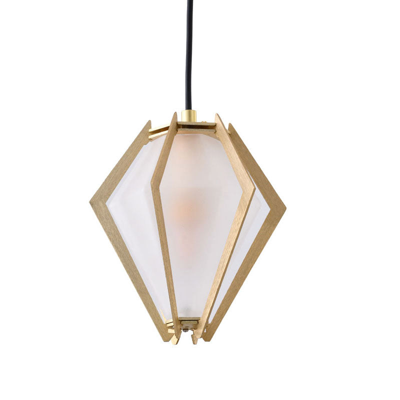 Frosted Glass Pendant Light with Aluminium Frame by Bethel - view 12