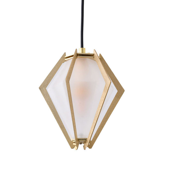 Frosted Glass Pendant Light with Aluminium Frame by Bethel - view 12
