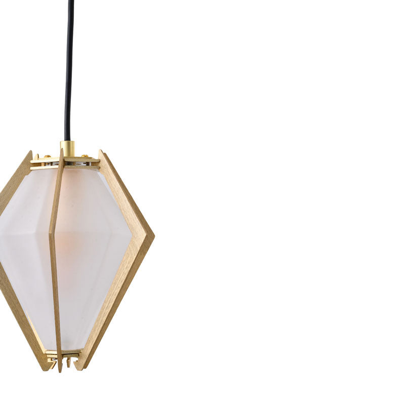 Frosted Glass Pendant Light with Aluminium Frame by Bethel - view 13