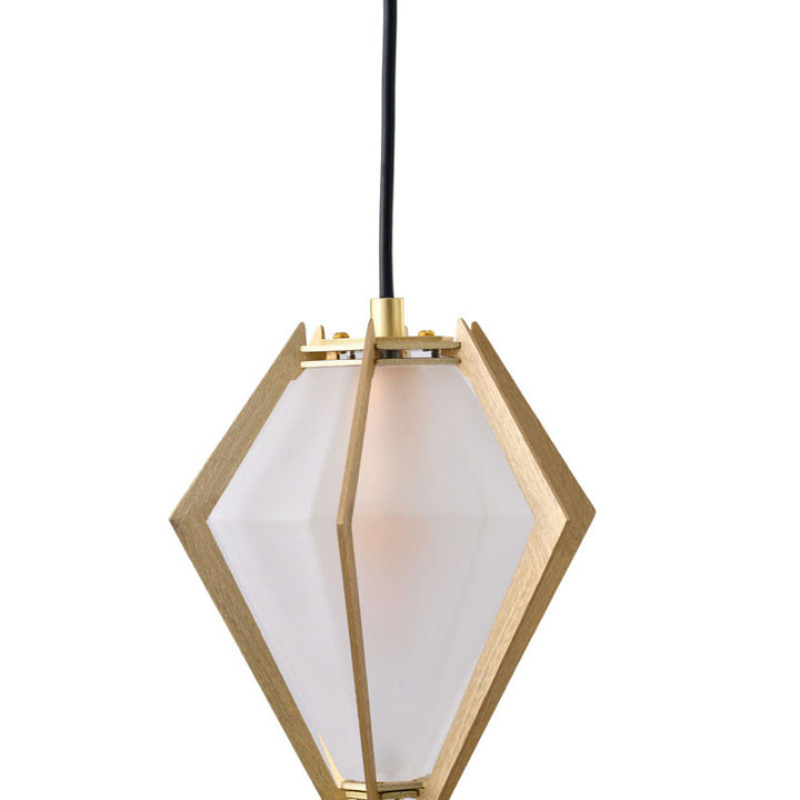 Frosted Glass Pendant Light with Aluminium Frame by Bethel - view 14