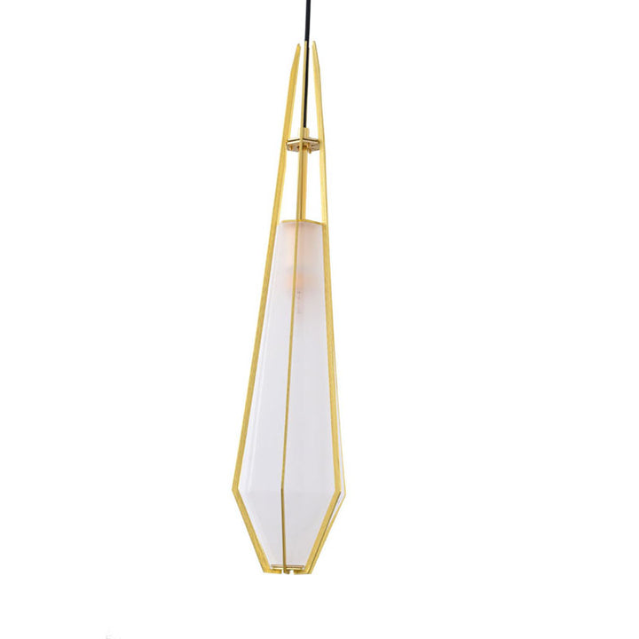 Frosted Glass Pendant Light with Aluminium Frame by Bethel - view 3