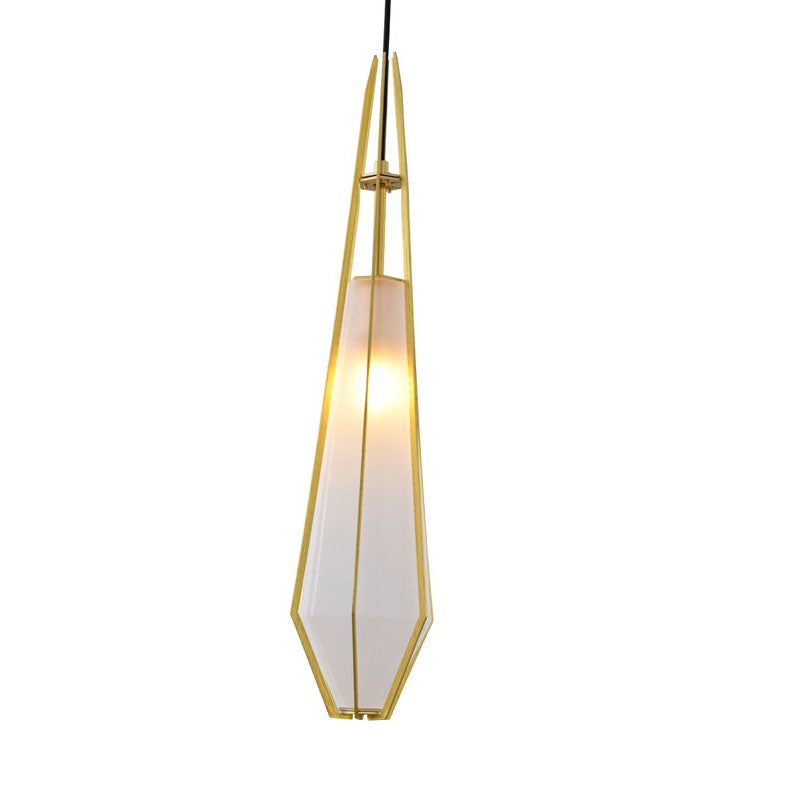 Frosted Glass Pendant Light with Aluminium Frame by Bethel - view 4