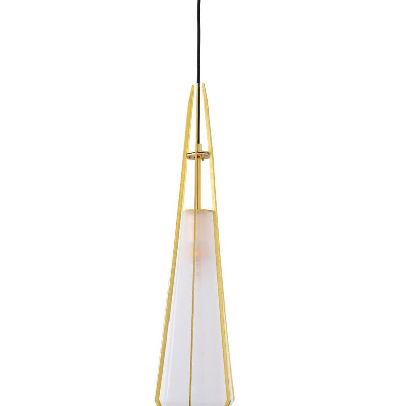 Frosted Glass Pendant Light with Aluminium Frame by Bethel - view 5