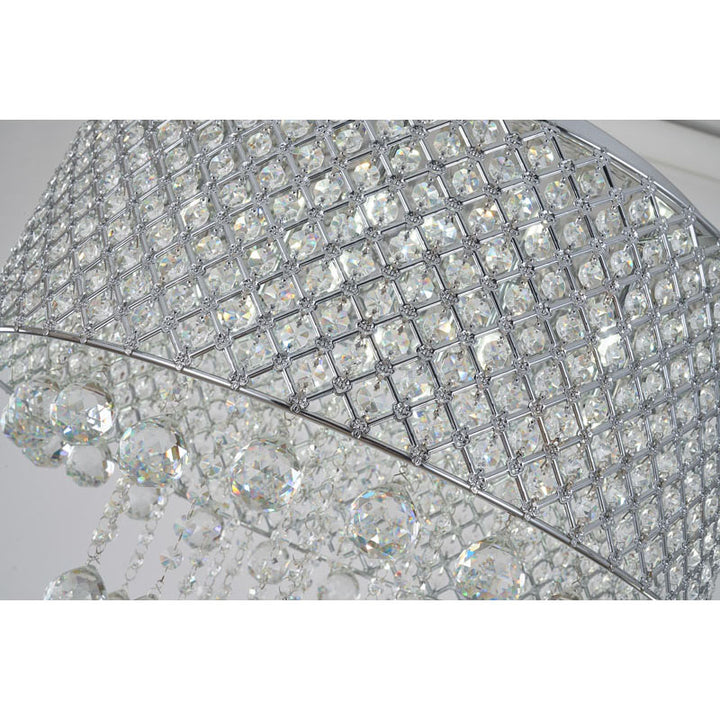Clear Crystal Beaded Shade Flush Mount with Hanging Clear Crystals Hardware by Bethel - view 6