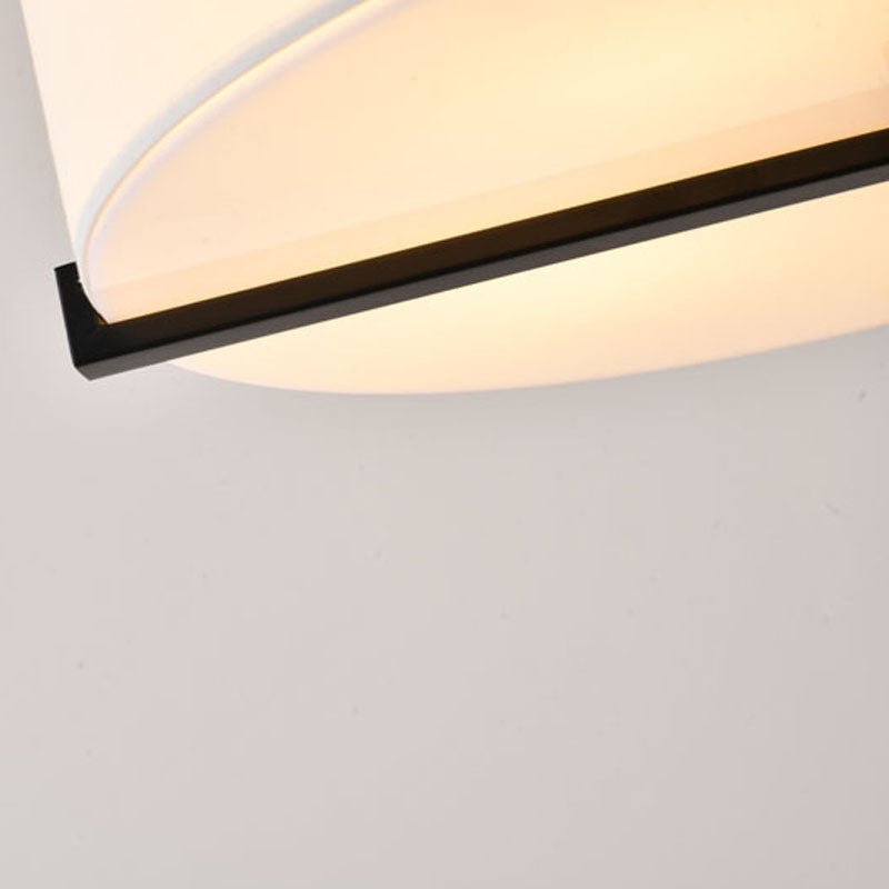 White Fabric Shade Flushmount with Black Metal Frame Flush Mount by Bethel - view 4