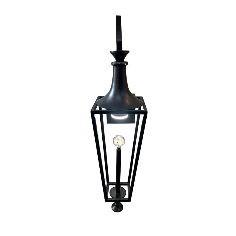 Outdoor Wall Sconce with Clear Crystal Ball Accent, 7.75", by Bethel