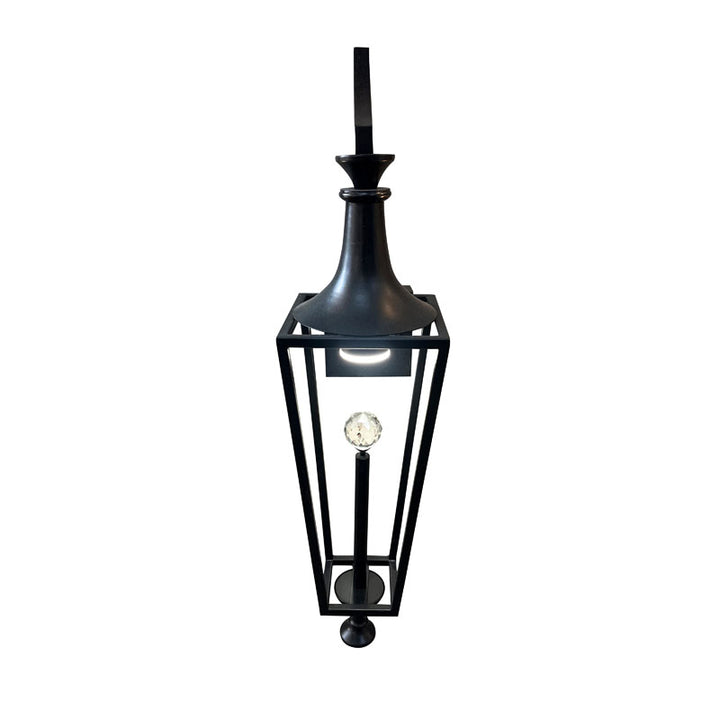 Outdoor Wall Sconce with Clear Crystal Ball Accent, 7.75", by Bethel