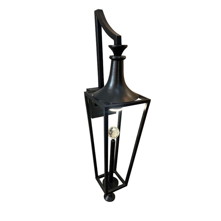 Outdoor Wall Sconce with Clear Crystal Ball Accent by Bethel - view 2