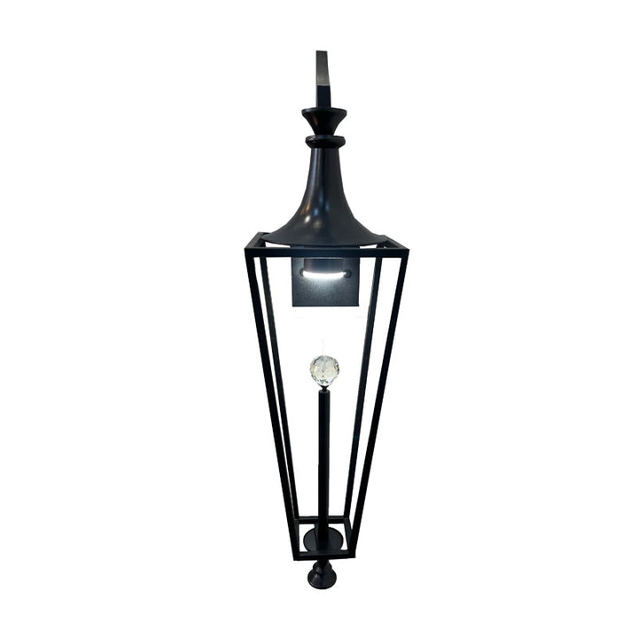 Outdoor Wall Sconce with Clear Crystal Ball Accent, 9", by Bethel