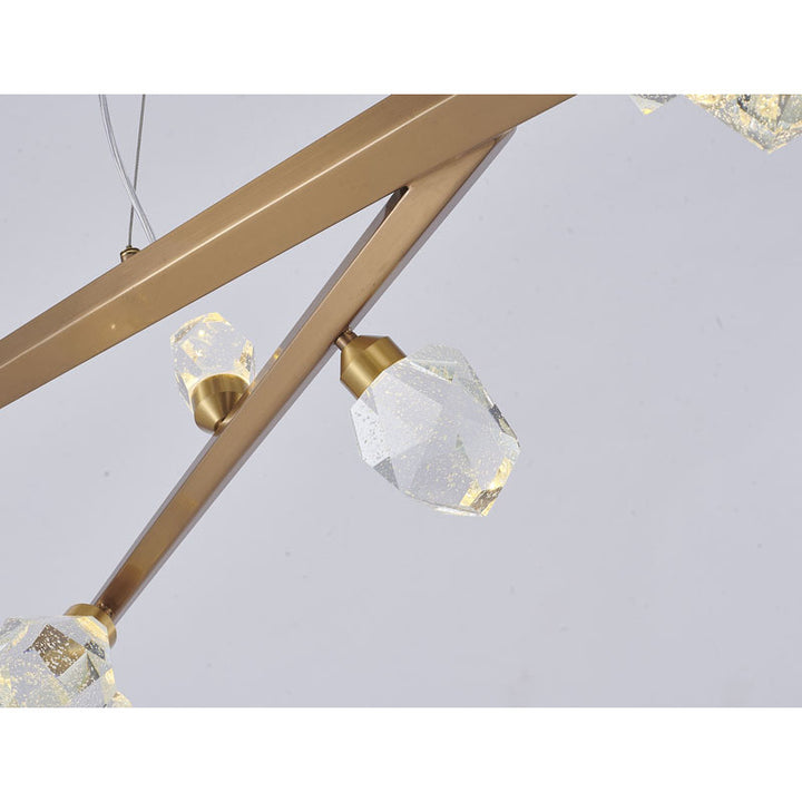 Gold Hairline Finish Branch Chandelier with Clear Bubble Crystal Accents by Bethel - view 3