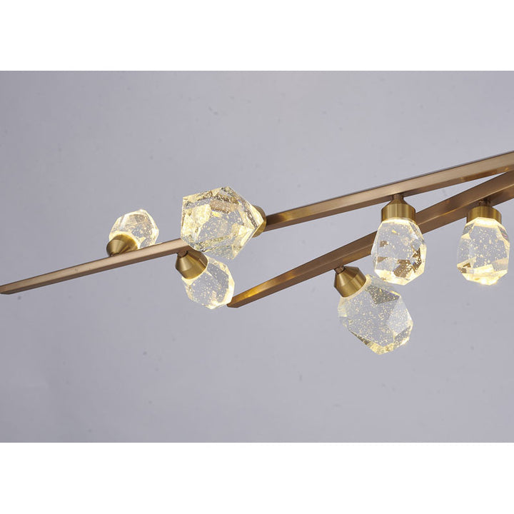 Gold Hairline Finish Branch Chandelier with Clear Bubble Crystal Accents by Bethel - view 4