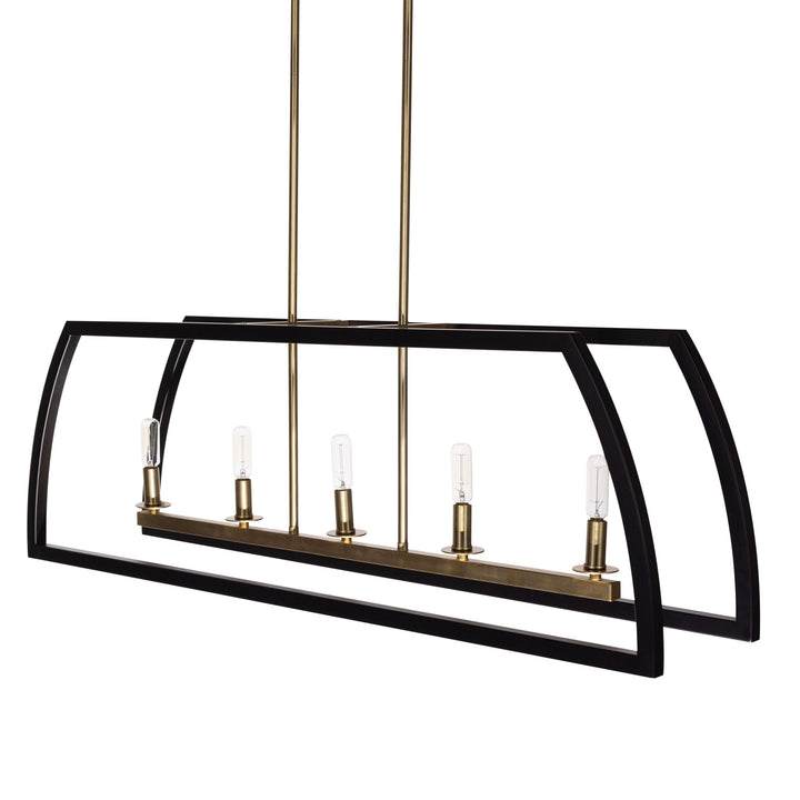 Segments LED 5-Light Linear Pendant by Russell - view 5