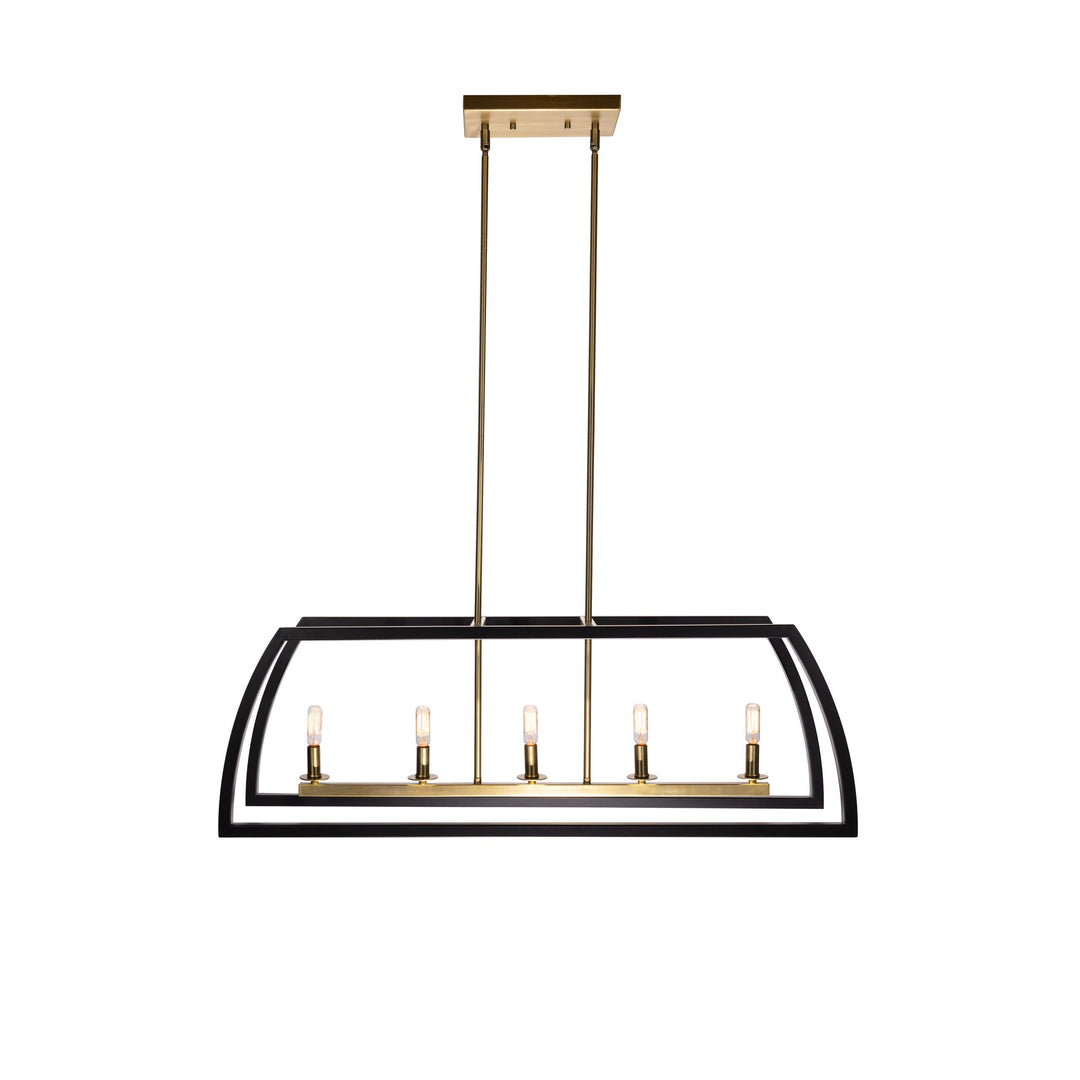 Segments LED 5-Light Linear Pendant by Russell - view 2