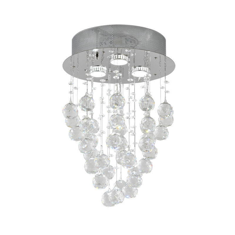 Clear Crystal Semi Flush Mount with Hardware Adjustable in Height: No