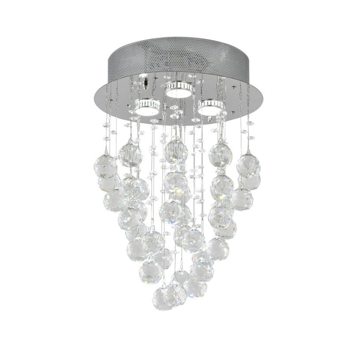 Clear Crystal Semi Flush Mount with Hardware Adjustable in Height: No