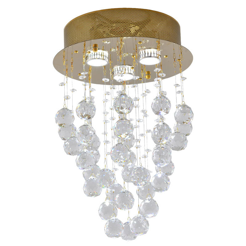 Clear Crystal Semi Flush Mount with Hardware Adjustable in Height: No
