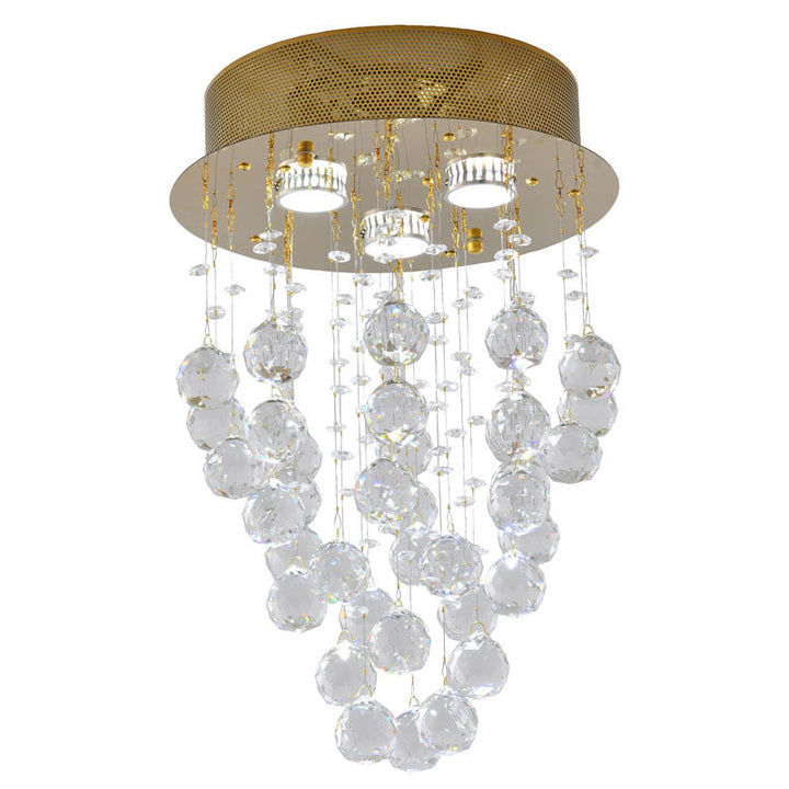 Clear Crystal Semi Flush Mount with Hardware Adjustable in Height: No