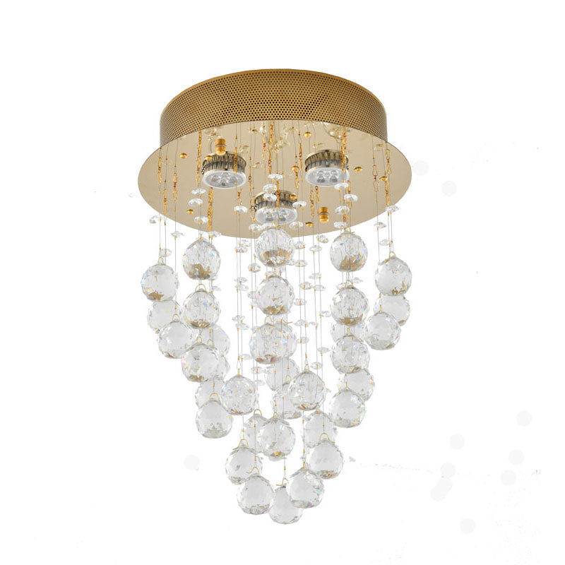 Clear Crystal Semi Flush Mount with Hardware Adjustable in Height: No