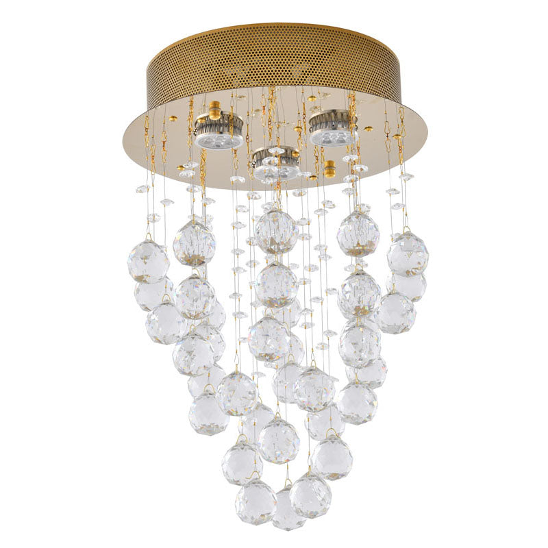 Clear Crystal Semi Flush Mount with Hardware Adjustable in Height: No